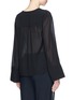 Back View - Click To Enlarge - THEORY - 'Matara' flared sheer silk crepe blouse