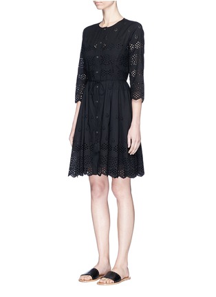 Front View - Click To Enlarge - THEORY - 'Kalsingas E' cutwork embroidery cotton dress