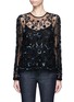 Main View - Click To Enlarge - NEEDLE & THREAD - Butterfly and floral embellished tulle blouse