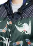 Detail View - Click To Enlarge - PIERRE-LOUIS MASCIA - Mixed crane print hooded windbreaker jacket