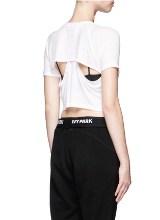 Back View - Click To Enlarge - TOPSHOP - Racerback cutout cropped T-shirt