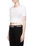 Front View - Click To Enlarge - TOPSHOP - Racerback cutout cropped T-shirt