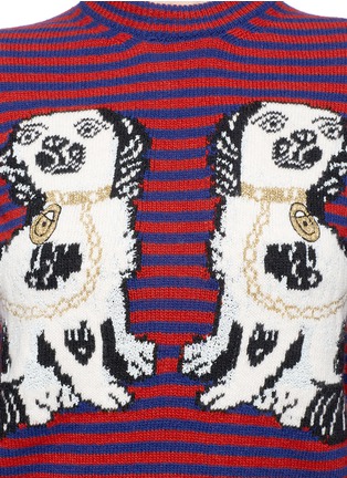 Detail View - Click To Enlarge - GUCCI - King Charles Spaniel intarsia wool sweater