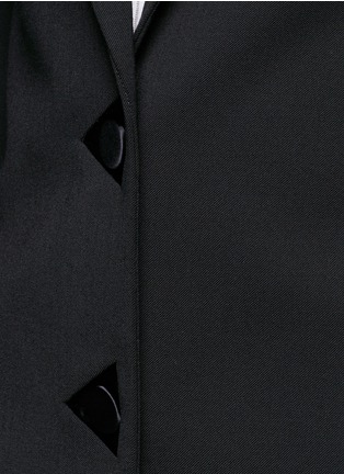 Detail View - Click To Enlarge - ALEXANDER WANG - Satin triangle closure virgin wool blend blazer
