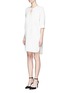 Front View - Click To Enlarge - ALEXANDER WANG - Dolman sleeve lace-up dress