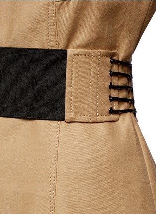 Detail View - Click To Enlarge - ALEXANDER WANG - Laced belt twill safari dress