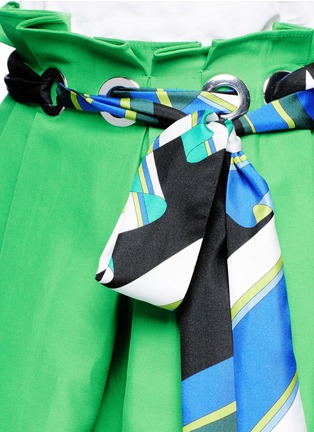 Detail View - Click To Enlarge - EMILIO PUCCI - Paperbag waist silk scarf belt skirt