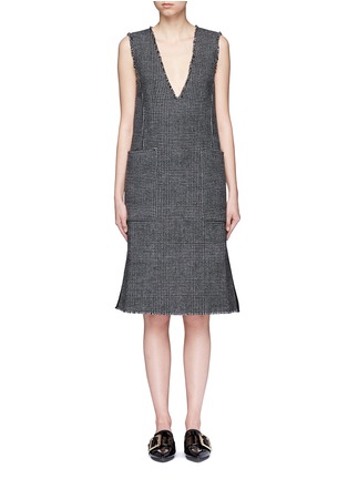 Main View - Click To Enlarge - MO&CO. EDITION 10 - Glen plaid plunge V-neck dress