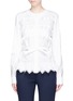 Main View - Click To Enlarge - ALAÏA - 'Voile Jour' zigzag ruffle belted poplin shirt