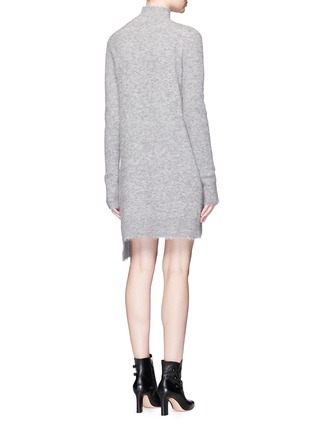 Back View - Click To Enlarge - MO&CO. EDITION 10 - Asymmetric hem turtleneck sweater dress