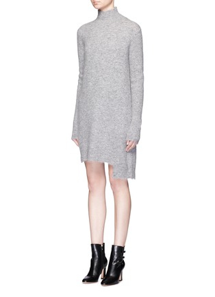 Front View - Click To Enlarge - MO&CO. EDITION 10 - Asymmetric hem turtleneck sweater dress