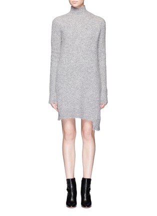 Main View - Click To Enlarge - MO&CO. EDITION 10 - Asymmetric hem turtleneck sweater dress