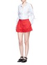 Figure View - Click To Enlarge - 3.1 PHILLIP LIM - Cotton blend pleated shorts