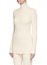 Front View - Click To Enlarge - STELLA MCCARTNEY - Chunky rib knit turtleneck sweater