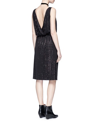 Figure View - Click To Enlarge - MARC JACOBS - Glitter pinstripe plunge back dress