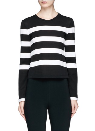 Main View - Click To Enlarge - CALVIN KLEIN 205W39NYC - Stripe sheer jersey long sleeve T-shirt