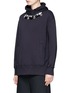 Front View - Click To Enlarge - MUVEIL - Strass embellished hoodie