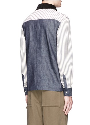 Back View - Click To Enlarge - MAISON KITSUNÉ - 'Kino' patchwork cotton shirt