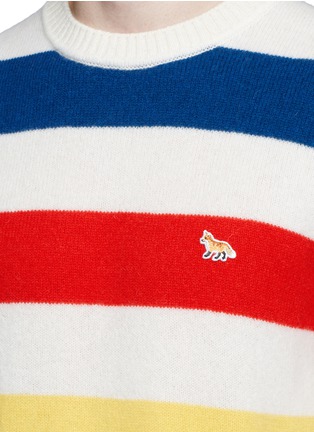 Detail View - Click To Enlarge - MAISON KITSUNÉ - Stripe lambswool sweater
