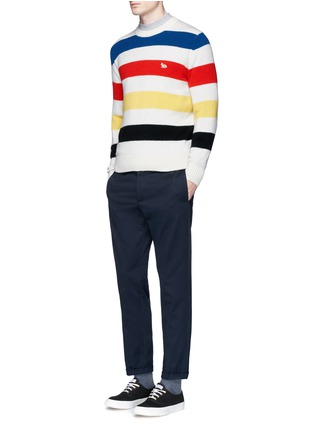Figure View - Click To Enlarge - MAISON KITSUNÉ - Stripe lambswool sweater