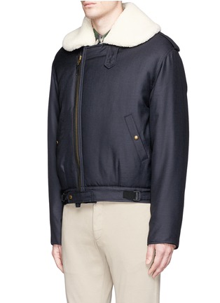 Front View - Click To Enlarge - MAISON KITSUNÉ - 'Kaori' faux shearling padded jacket