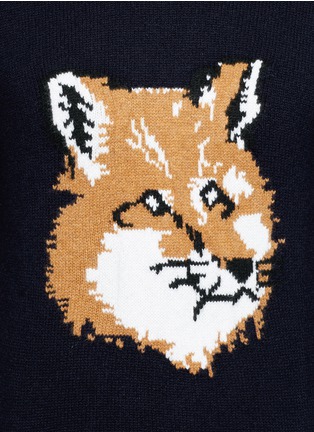 Detail View - Click To Enlarge - MAISON KITSUNÉ - Fox head intarsia lambswool sweater