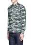 Front View - Click To Enlarge - MAISON KITSUNÉ - Camouflage print cotton shirt