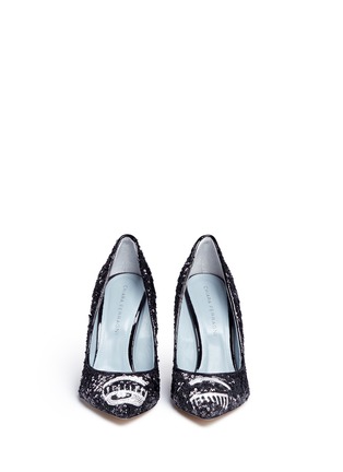 Front View - Click To Enlarge - CHIARA FERRAGNI - 'Flirting' eye wink sequin pumps
