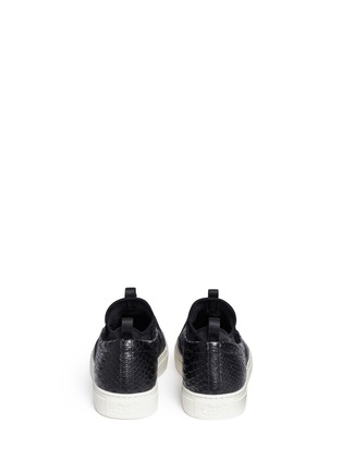 Back View - Click To Enlarge - ASH - 'Loops' python embossed leather skate slip-ons
