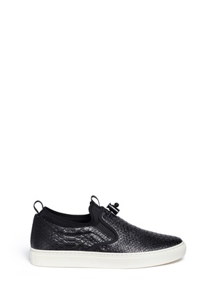 Main View - Click To Enlarge - ASH - 'Loops' python embossed leather skate slip-ons