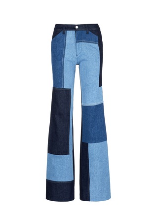 Main View - Click To Enlarge - VICTORIA, VICTORIA BECKHAM - Patchwork wide leg jeans