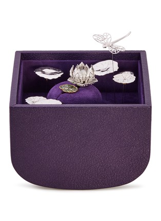 Figure View - Click To Enlarge - ÉDÉENNE - Diamond tsavorite jade 18k gold floral ring