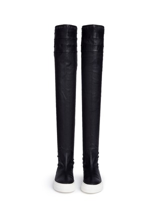 Front View - Click To Enlarge - EUGÈNE RICONNEAUS - 'E-High' thigh high lambskin leather sneaker boots