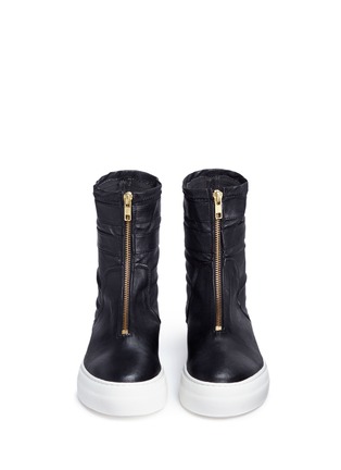 Front View - Click To Enlarge - EUGÈNE RICONNEAUS - Lambskin leather sneaker boots