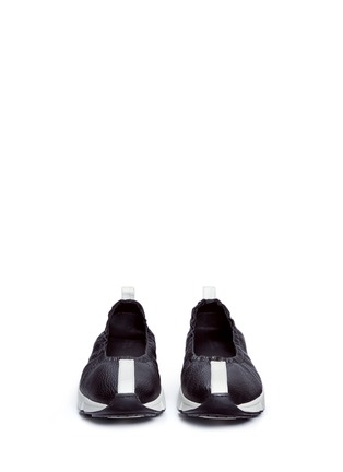 Front View - Click To Enlarge - EUGÈNE RICONNEAUS - Striped calfskin leather ballerina sneakers