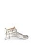Main View - Click To Enlarge - BUSCEMI SHOES - '100MM' twist lock strap leather mid top sneakers