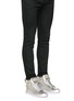 Figure View - Click To Enlarge - BUSCEMI SHOES - '100MM' twist lock strap leather mid top sneakers