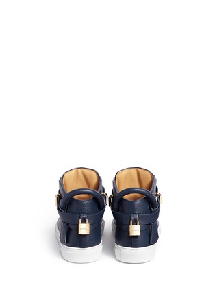Back View - Click To Enlarge - BUSCEMI SHOES - '100MM' push lock strap leather sneakers