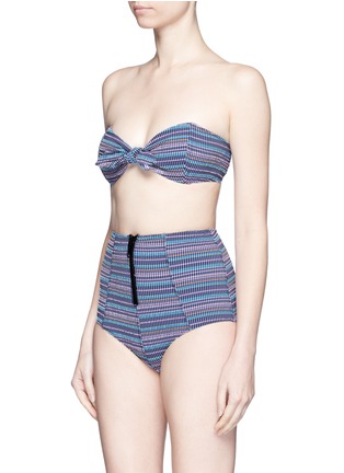Front View - Click To Enlarge - LISA MARIE FERNANDEZ - 'Poppy' plaid seersucker bikini twin set