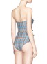 Back View - Click To Enlarge - LISA MARIE FERNANDEZ - 'Triple Poppy' bow front strapless seersucker swimsuit