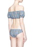 Back View - Click To Enlarge - LISA MARIE FERNANDEZ - 'Leandra' plaid off-shoulder seersucker bubble bikini set