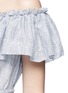 Detail View - Click To Enlarge - LISA MARIE FERNANDEZ - 'Mira' button down off-shoulder flounce dress
