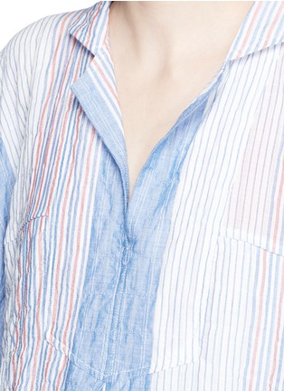 Detail View - Click To Enlarge - LISA MARIE FERNANDEZ - Stripe crinkle maxi shirt kaftan