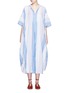 Main View - Click To Enlarge - LISA MARIE FERNANDEZ - Stripe crinkle maxi shirt kaftan