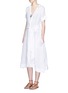 Figure View - Click To Enlarge - LISA MARIE FERNANDEZ - Stripe cotton-linen voile midi shirt dress
