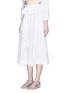 Front View - Click To Enlarge - LISA MARIE FERNANDEZ - Stripe cotton-linen voile midi beach skirt
