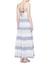 Back View - Click To Enlarge - LISA MARIE FERNANDEZ - Button down stripe crinkle tiered maxi dress
