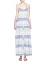 Main View - Click To Enlarge - LISA MARIE FERNANDEZ - Button down stripe crinkle tiered maxi dress