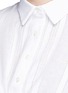 Detail View - Click To Enlarge - LISA MARIE FERNANDEZ - Drawstring waist stripe cotton-linen cropped bubble blouse
