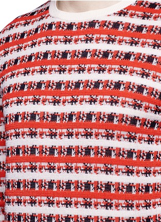 Detail View - Click To Enlarge - MAISON KITSUNÉ - Pixelated stripe jacquard sweater